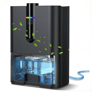 Déshumidificateur Électrique, 2500ML Deshumidificateur d Air Anti Moisissure, Absorbeur D'humidité Silencieux avec Tuyau de Vidange, Arrêt Automatique, Mode Veille, Dehumidifier pour la Maison