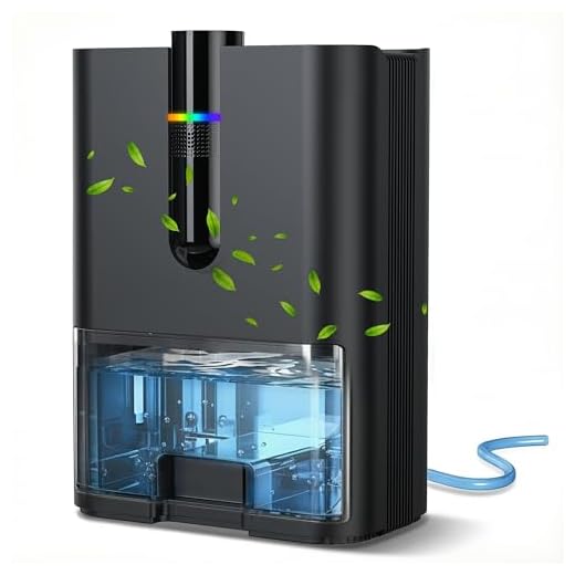 Deshumidificador, 2500ML Deshumificadores de Humedad para el hogar, Deshumidificador Silencioso con Manguera de Drenaje, Apagado Automático, Modo Reposo, Dehumidifier para Dormitorio, Armario, Baño