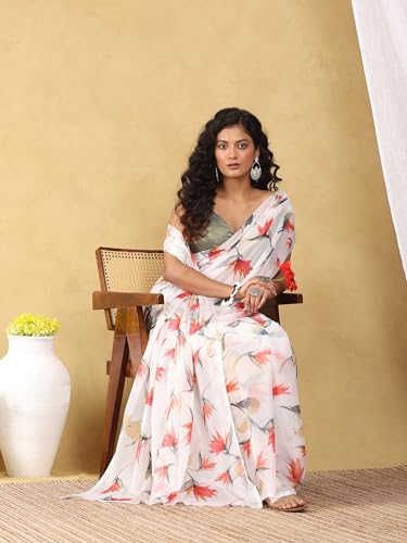 Image of Garden Vareli Floral Print Nara Chiffon Saree 73475
