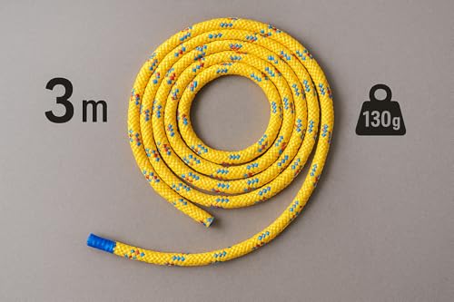 Foto von HAEST - Springseil für Kinder & Erwachsene, 3 Meter verstellbares Gymnastikseil für Seilspringen, Springseil ohne Griff, ideal für Schule & Freizeit, Gelb