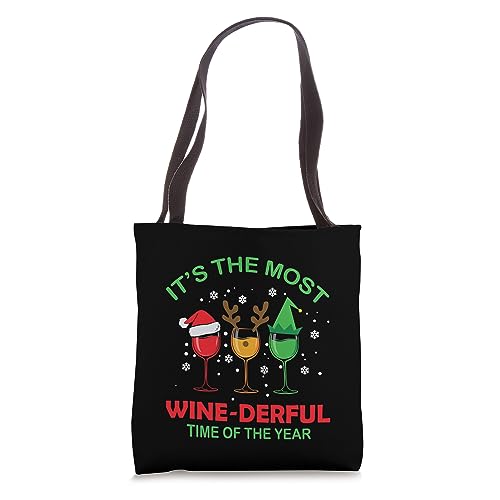 Wine Xmas Pajama PJ Funny Men Women Tote Bag