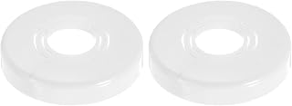uxcell 2Pcs Wall Split Pipe Flanges, 0.39" Thick Plastic Cuttable Escutcheon Plate Plumbing Cover Fit 0.8"/1"/1.3" OD for Water Pipe Faucet Decoration, White