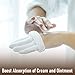 COOLJOB 4 Pairs Soft Moisturizing Cotton Gloves Set with Stretch Elastic Cuff, Overnight Lotion Sleeping Gloves for Dry Hands, Eczema Skin, Beauty Women SPA Essentials, Medium, White
