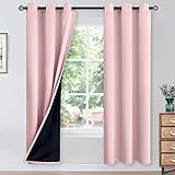 YoungsTex 100% Blackout Curtains for Bedroom - Thermal Insulated Grommet Top Room Darkening Window C