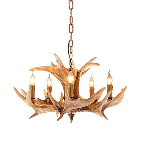 Lustre ramure de cerf créatif européen en résine haut de gamme pour décoration chic