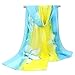 Produktbild TXGLGWA Weiche Chiffon-Schals für Frauen Zarte Blumen Seidenschal Schals Damen Bedruckte Wickel Frühling Sommer Chiffon-Halstuch   Gelb