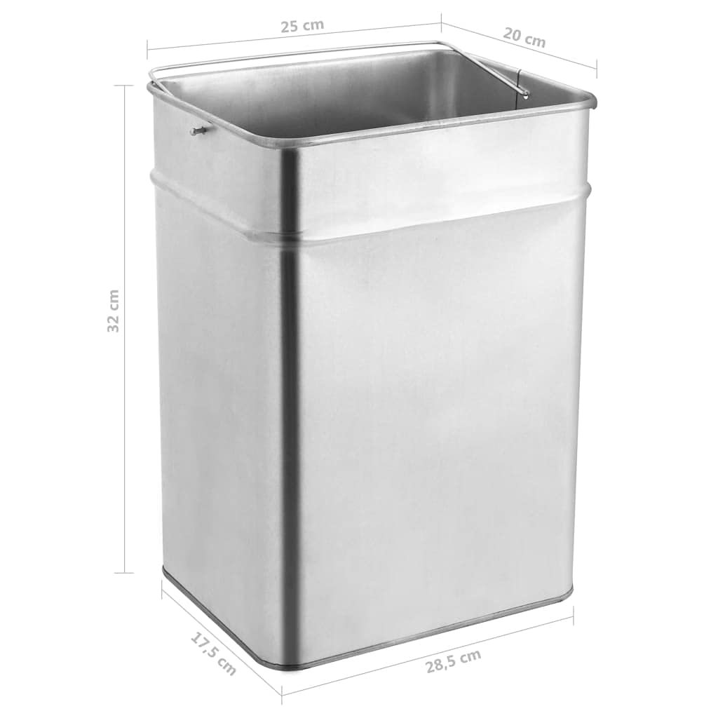 Cubo de basura con cenicero de 45 litros, acero negro, para hoteles, restaurantes y exteriores, ahorra espacio, higiénico, inodoro, resistente, fácil de limpiar, ideal para cocina, baño