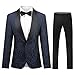 Mens 2 Piece Suit Notched Lapel Sport Coat Floral One Button Slim Fit Tweed Suit