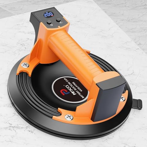 Procci Ventosa a Batteria per Superfici Lisce – 200 KG di Forza di Aspirazione, Display LCD, Batteria 2500 mAh Fino a 7 Ore, Ideale per Piastrelle, Vetro e Marmo
