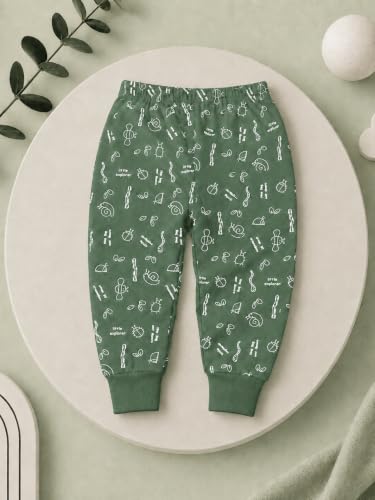 Image of superminis Unisex Baby Cotton Pyjama Set| Elegent Mix Color Printed Bottom Wear for Toddler (Pack of 5)