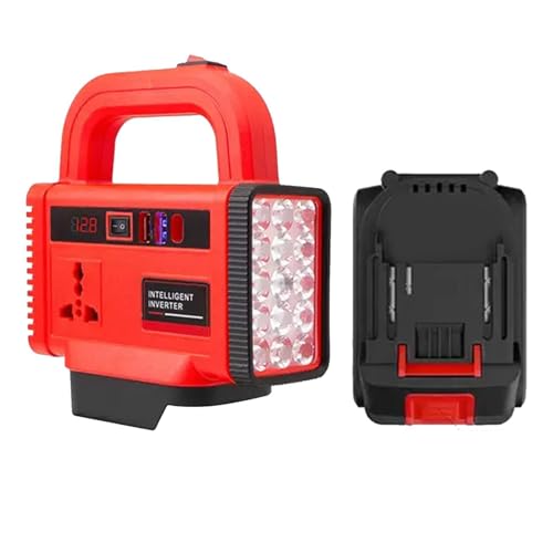 Power Converters - Lighted Portable Charging Generator, Off Grid Power Inverter for Truck, 150W Output Rating + 18V to 21V Battery Dock Interface, High impt...