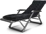 Tumbona Silla de ocio con almohadas Silla de jardín reclinable Tumbonas plegables con cojín grueso Tumbonas reclinables al aire libre de gran tamaño acolchadas para la playa Patio para acampar