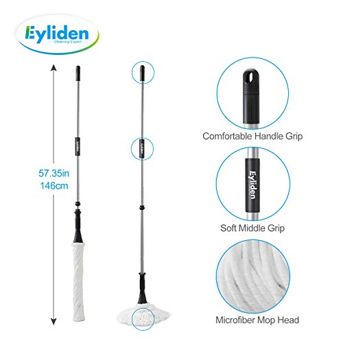 Eyliden MOP-FZ-02-SILVER With 2 Reusable Heads, Easy Wringing Twist Mop, With 57.5 Inch Long Handle, Wet Mops For Floor Cleaning thumb #4