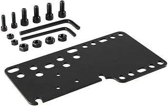 Placa adaptadora de cabezal de freno de mano de simulador de carreras que soporta frenos de mano basculantes con flexibilidad de montaje de múltiples agujeros