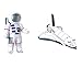Outer Space PARTY DECORATIONS - Inflatable ASTRONAUT & SPACE SHUTTLE Inflate TOYS - BIRTHDY Party DECOR/Science-