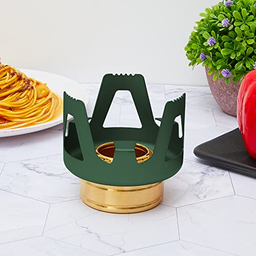 Mini Alcohol Stove For Backpacking Portable Efficient Alcohol Burner Lightweight Mini Camp Stove With Aluminum Stand Camping Backpacking Stoves For Outdoor Camping Hiking Picnic (Gray, Green, 2 Sets) #TOP4