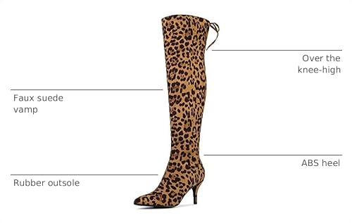 Allegra K Allegra K Women Faux Suede Round Toe Chunky Heel Over the Knee High Boots