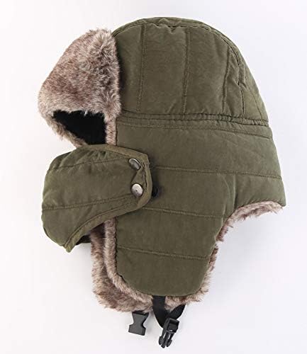 Decentron Warm Trapper Hat Windproof Winter Russian Aviator Hats with Mask Ushanka Hat