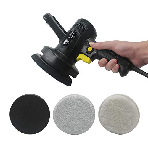 TYT Polisher, 6-inch Dual Action Polisher Random Orbital Car Buffer Polisher Waxer, 12 Variable Speeds 1800-5000RPM with 3 Pads for Car Detailing Polishing and Waxing