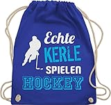 Shirtracer Eishockey Trikot Ersatz - Echte Kerle spielen Hockey - Unisize - Royalblau - turnbeutel hockey - WM110 - Turnbeutel und Stoffbeutel aus Baumwolle
