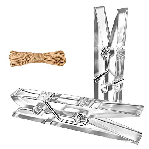 Mini-Clothespins-for-Crafts-Photo-Clips-Clear-Picture-Clips-Plastic-Tiny-Clothes-Pins-for-Hanging-Pictures-Little-Close-Pins-Cloths-Miniclip-for-Clothesline-Miniature-Clip-for-Baby-Shower-100-PCS