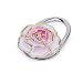Folding Handbag Purse Bag Hanger Durable Table Hook Hang Holder Rose Flower Shape (Pink)