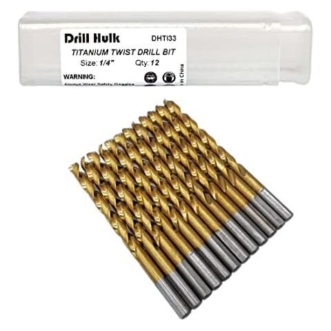 Pack of 12, 1/4-Inch Titanium Nitride Coated Drill Bit Cover