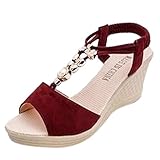 T-Strap Damen Pumps High Heels Übergrößen Party Schuhe Bequeme Keilsandaletten Strass Glitzer Sandaletten Wedges Sommerschuhe Lack|Blumen Keilabsatz Sandalen Damen Audrey-04 Sandalen Damen süß Ankle-strap plateau Sandalen mit T-spange Schleife high-heels Geschlossene Sandalen PinUp Couture Damen Pumps Damen Geschlossene Zehe Knöchelriemchen Spitz Kitten-Heel Sandalen Pumps Keilsandaletten Fransen Bommel Strass Ethno Muster Sandaletten Riemchensandalen Wedges Schnallen Plateau