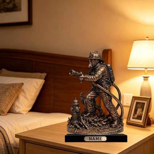 Estatua Decorativa Bombero Personalizada 2D para Escritorio miniatura 3