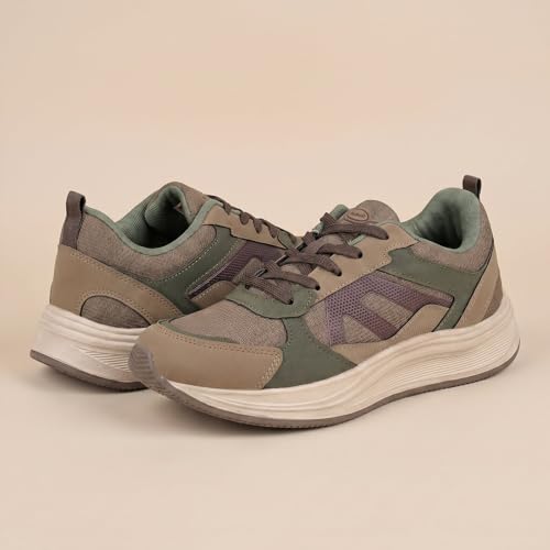Image of WALKAROO Men's Sports Shoes|Breathable Mesh Upper, Shock-Absorbing EVA Sole, Cushioned Comfort Fit Insole| Anti-Skid Lightweight Lace-Up Shoes for Walking, Gym & Casual for Men - ONG97009