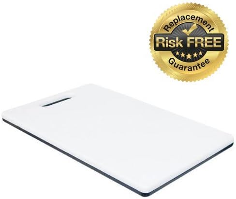 Durable Non-Slip & Non-Toxic Double Sided Design Cutting Board for Seniors & Vision Impaired (White/Black Large Color Contrast with Food)