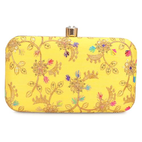 Image of LONGING TO BUY Hand Crafted Designer Box Clutch - Zari Embroidery For Women