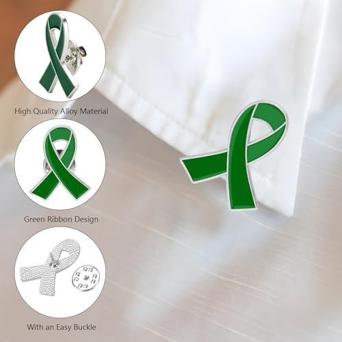 Image of Yadiana 10Pcs Ribbon Awareness Pins Bulk - Breast Cancer, Mental Health, HIV AIDS, Heart, Child Abuse Prevention, Purple Blue Green Red Yellow Pink Enamel Lapel Brooches for Charity Fundraising Event