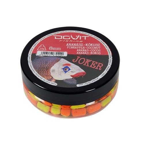 DOVIT Joker Wafters - 5-8 mm - Hameçon - Pellets New 2023 - Carpe bouillettes - Nourriture pour carpe (ananas - noix de coco 8 mm)