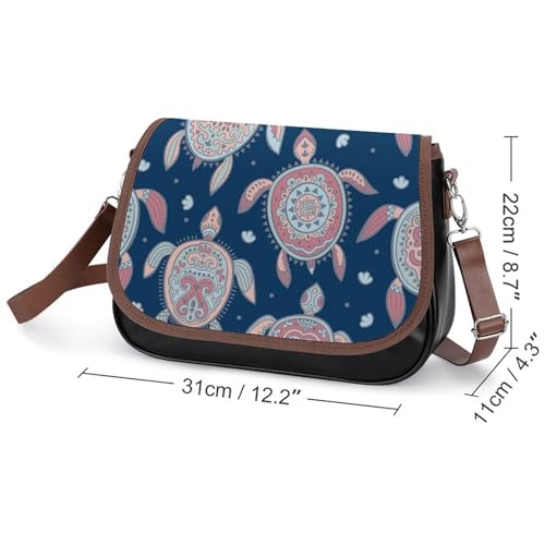 Sac messager imperméable à motif de tortues pour femme active