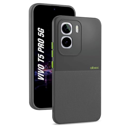 Image of AIBEX Premium Back Cover Case Compatible for Vivo T5 Pro 5G | Scratch & Drop Tested Shockproof Matte Texture Case with Soft Microfibre Lining | Slim Fit Cover with Anti-Scratch Finish - Grey