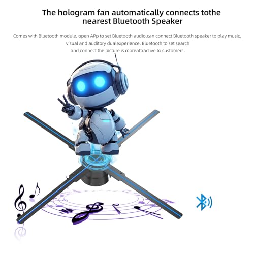 3DHologramFan 18.1" 528 LED Hologram Display Fan, WiFi & APP Control, Bluetooth, Remote, 2000cd/m² Brightness, 1500 3D videos Hologram Advertising Display for Business Store,Exhibition,festival,Retail by hologram - Image 8