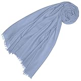 Lorenzo Cana Damen Pashmina Schal Schaltuch 100% Kaschmir leicht kuschelweich Kaschmirschal Kaschmirtuch Kaschmirpashmina einfarbig hellblau 78308