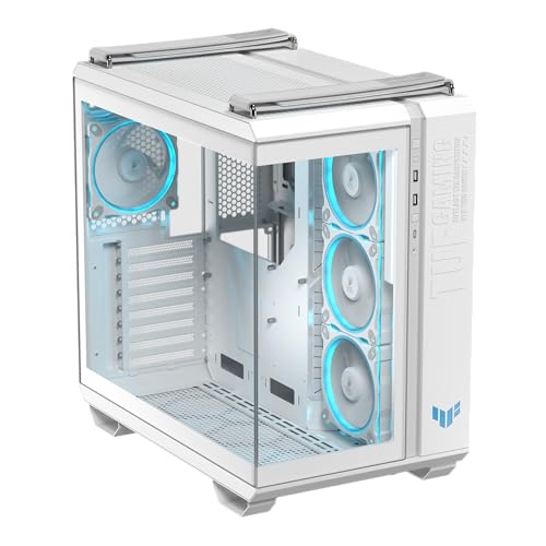 ASUS TUF Gaming GT502 Horizon ARGB White Edition: Dual-Chamber PC Case, Panoramic Design, 4 Pre-Installed ARGB Fans, 360mm Radiator Support by ASUS - Used condition - Image 9