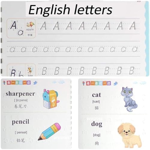 Image of Sank Magic Practice Copybook, (4 Book & 10 REFILL) Number Tracing Book for Preschoolers with Pen, Calligraphy Copybook Set Practical Reusable Writing Tool