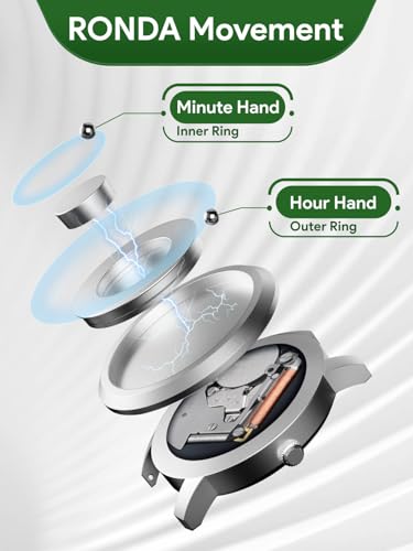 EUTOUR-Mens-Watches-Men-Wooden-Watches-Magnetic-Watches-Analogue-Mens-Swiss-Quartz-Watch-Natural-Wood-Case-Stainless-Steel-MeshResin-Strap-40mm