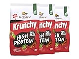 Barnhouse Krunchy High Protein, 22g (auf 100g) Portion Bio Hafer-Knuspermüsli aus Bayern,Erdbeere &...