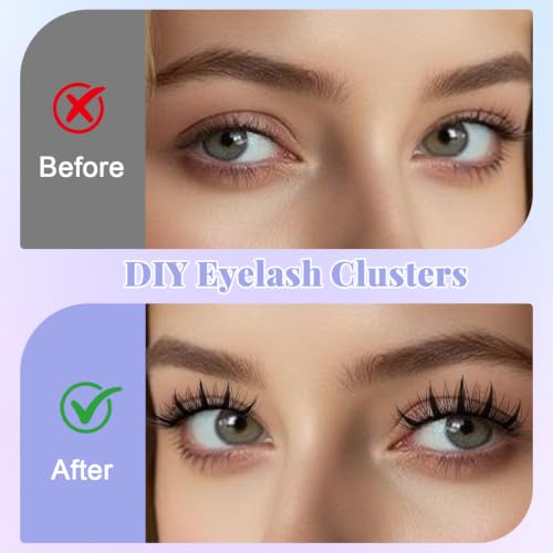 Image of MAYCREATE Self Adhesive Lashes Cluster Lashes 100pcs Spiky Eyelash Kit | 9-11mm Maple Leaf Style, Soft Lightweight Fibers, Natural Blending, Comfortable & Beginner-Friendly, Daily /Party /Travel Use