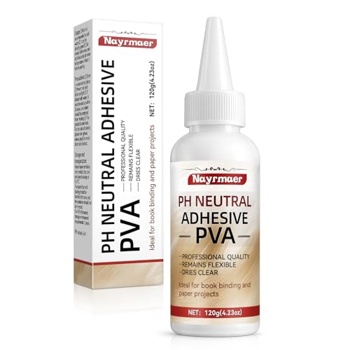 4.23OZ Neutral PH PVA Glue, Art Precision Craft Book Adhesive, Archival Quality Acid-Free, All-Purpose, Dries Clear and Remains Flexible, Used for Bookbinding and Repair, Framing, Collages, Paper。
