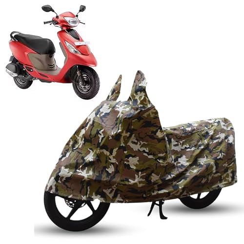 Image of Sulfar Bike Cover for TVS Zest (110) | Waterproof, Dustproof & UV Protected | All Weather Two Wheeler Cover (Army Green) New 2026 Variants