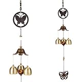 BESPORTBLE Retro Metal Butterfly Style Aeolian Bells Wind Chime Hanging Home Decor for Backyard Patio Porch Garden