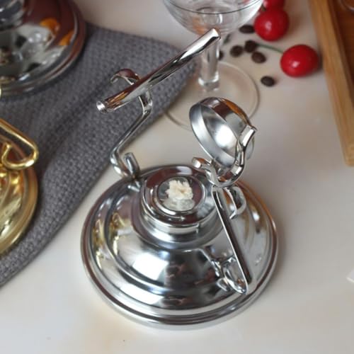 Dearollingアイリッシュコーヒーマグスタンドコーヒーマグウォーマーヒーサイフォンバーナーゴールドカップスタンド玻璃杯威士忌??????用杯架 (a,シルバー)