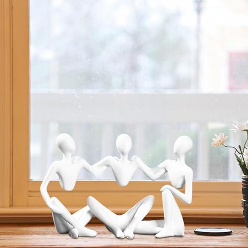 Figurine en résine dorée ZXQUEGF : décoration maison nordique pour bibliothèque et table - 3