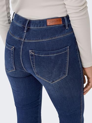 ONLY Damen Skinny Fit Jeans Stretch Denim Hose Basic ONLROYAL High Waist Röhrenjeans Bio Baumwolle, Farben:Dunkelblau, Größe:S / 30L – Ansicht 3