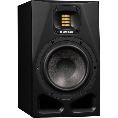 Image of Adam Audio A7V Studio Monitor (Pair) with On-Stage Stands SMS6000-P Studio Monitor Stands, Large Isolation Pads, Balanced Interconnect Cables, and XLR Cables